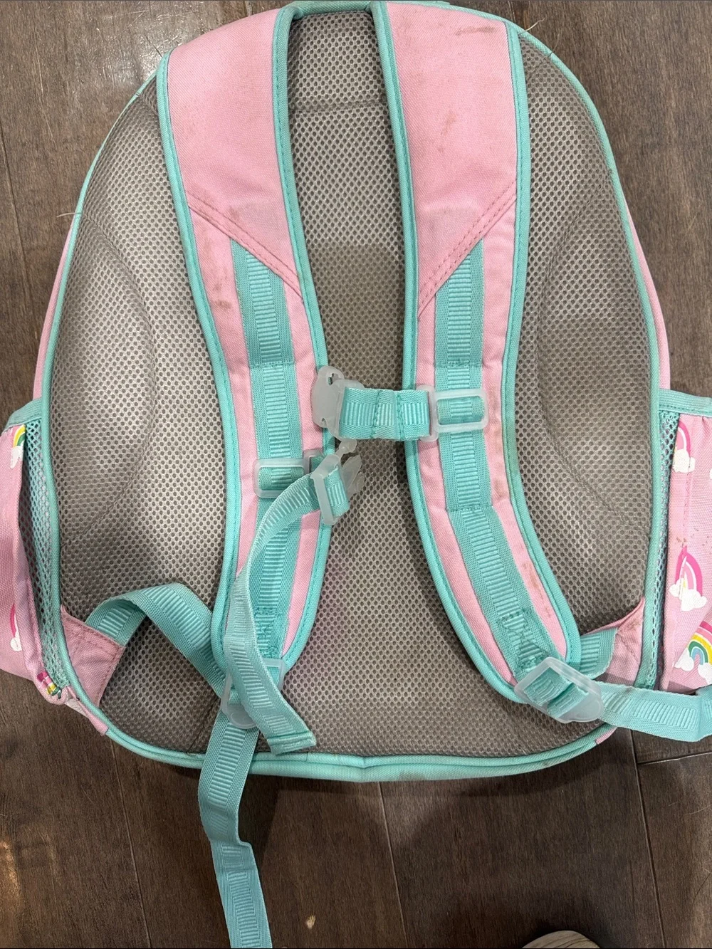Pottery Barn Kids Pink and Teal Rainbow Backpack
